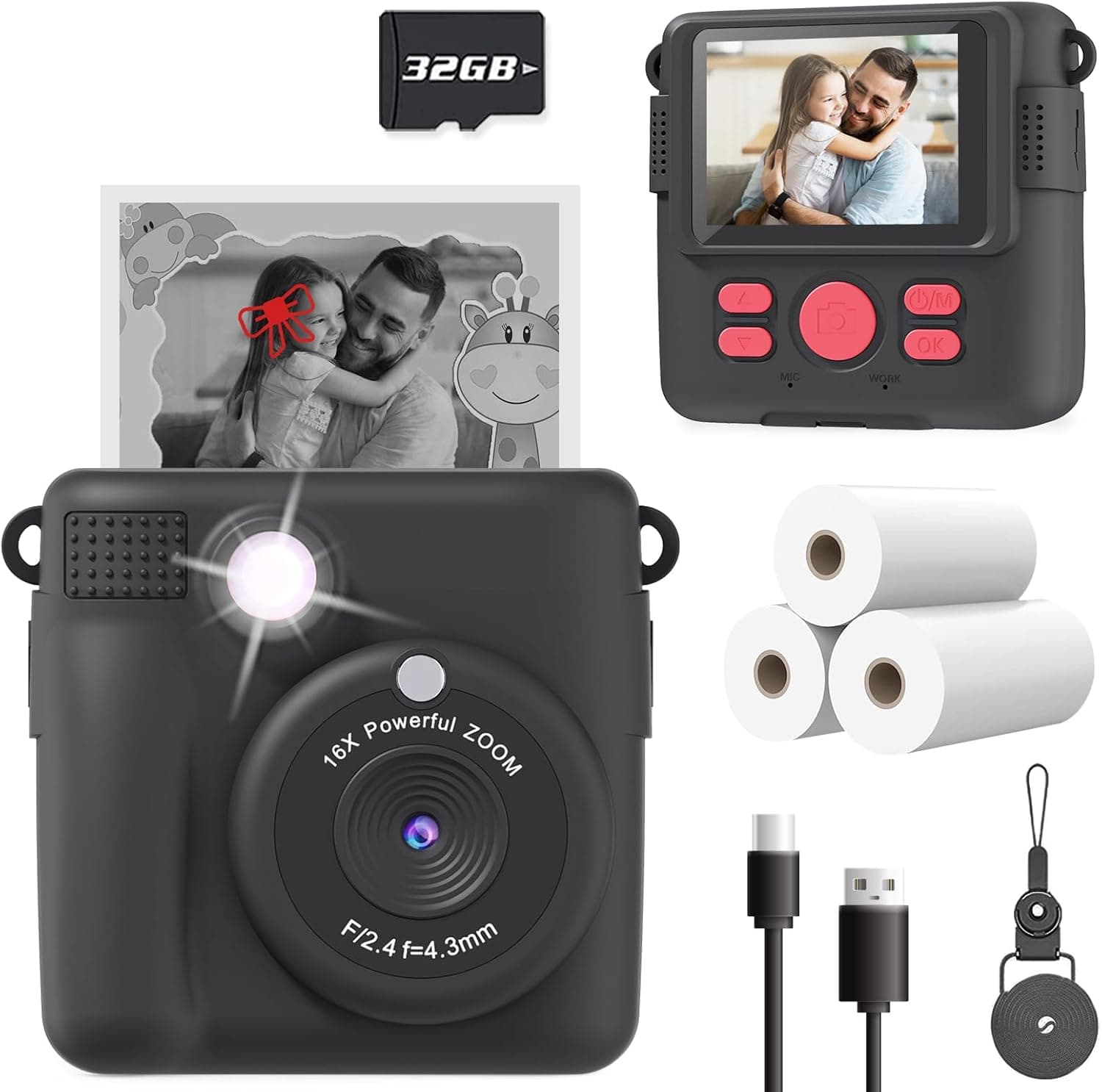 ESOXOFFORE Kids Instant Print Camera 1080P - Image 5