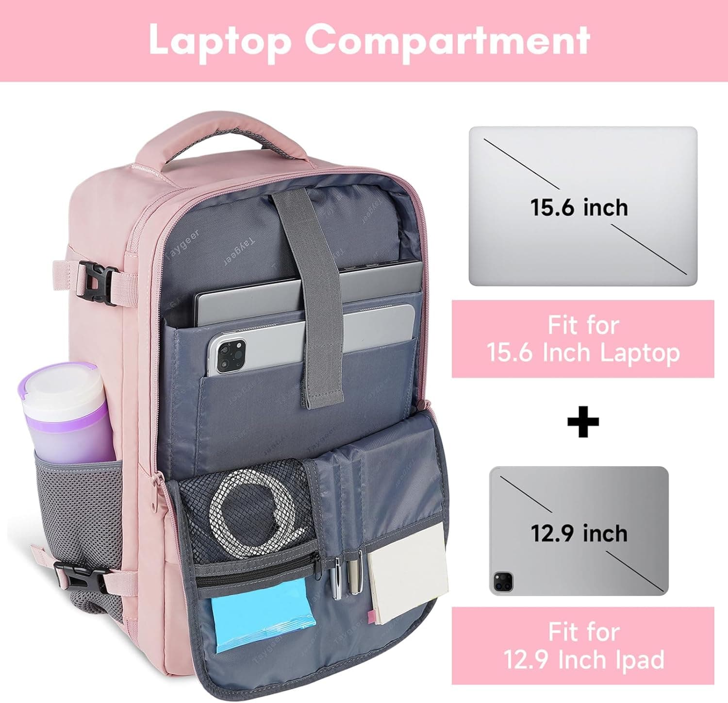 Taygeer Travel Backpack for Women with USB Port - Image 5