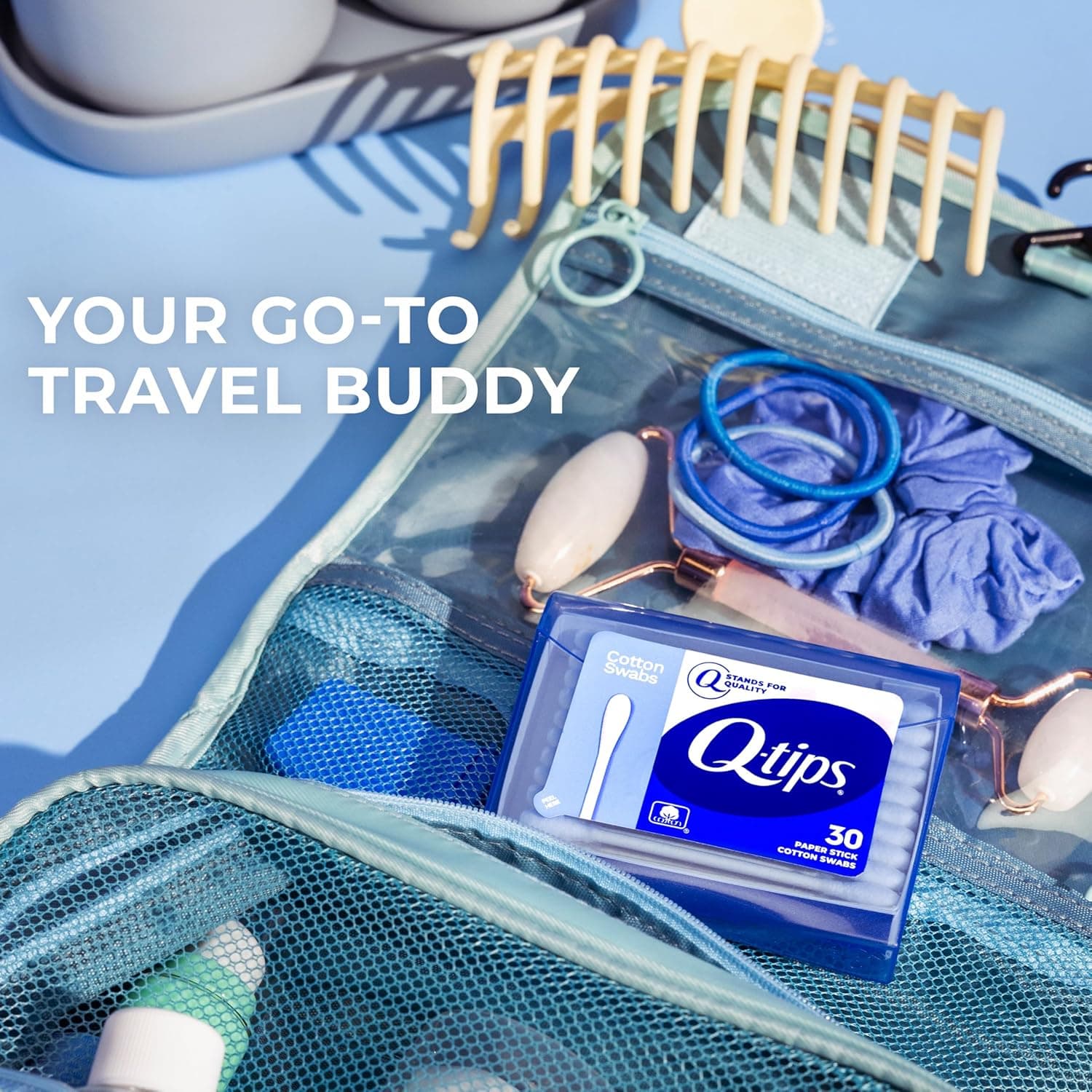 Q-tips Swabs Travel Pack,30 Count, Pack of 1 blue image 3