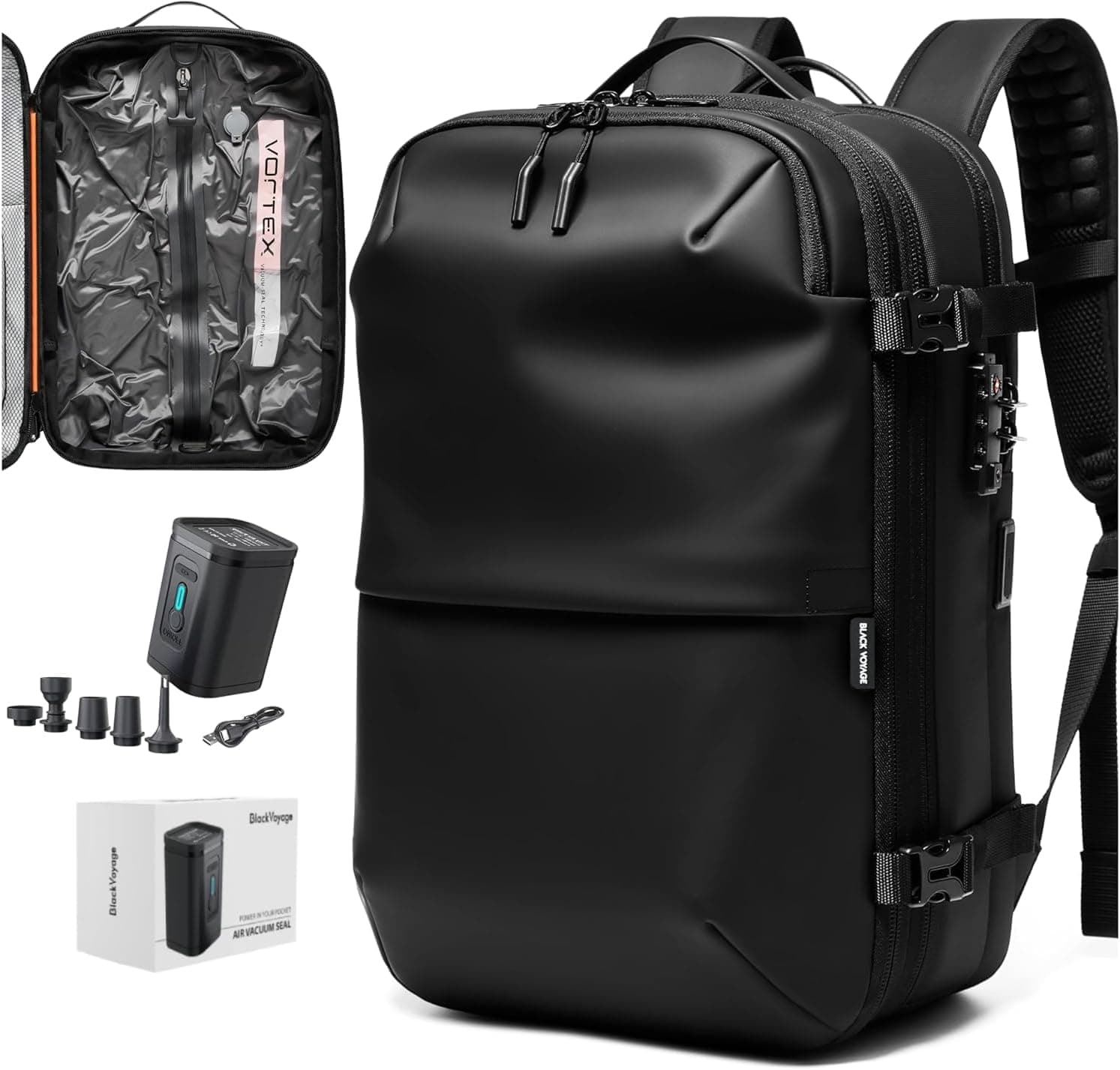 BlackVoyage Vortex Backpack front view